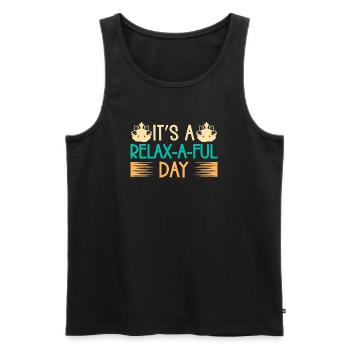 Yoga It´s A Relax-a-ful Day Funny Yoga - Männer Premium Bio Tank Top - Schwarz - Vorne - Michal (187cm)
