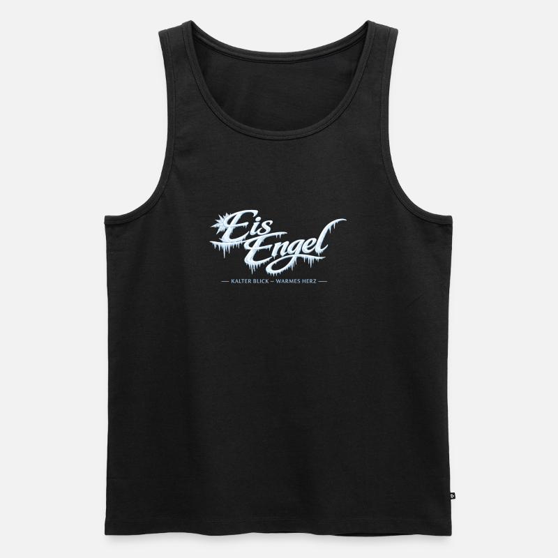 Eisengel: Kalter Blick, Warmes Herz - Männer Premium Bio Tank Top - Schwarz