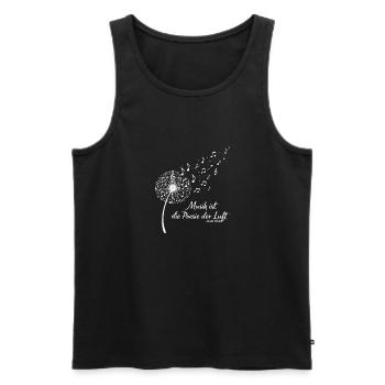 Musik ist die Poesie der Luft Pusteblume aus Noten - Männer Premium Bio Tank Top - Schwarz - Vorne - Michal (187cm)
