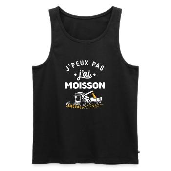 J’peux pas j’ai moisson – motif agricole - Débardeur bio Premium Homme - noir - Devant - AI Model Male 178 light (178cm)