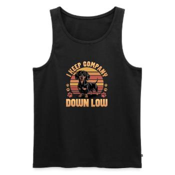 Teckel de race de chien drôle - Débardeur bio Premium Homme - noir - Devant - Michal (187cm)