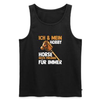Steckenpferd Hobbyhorse Hobby Horsing - Männer Premium Bio Tank Top - Schwarz - Vorne - Michal (187cm)