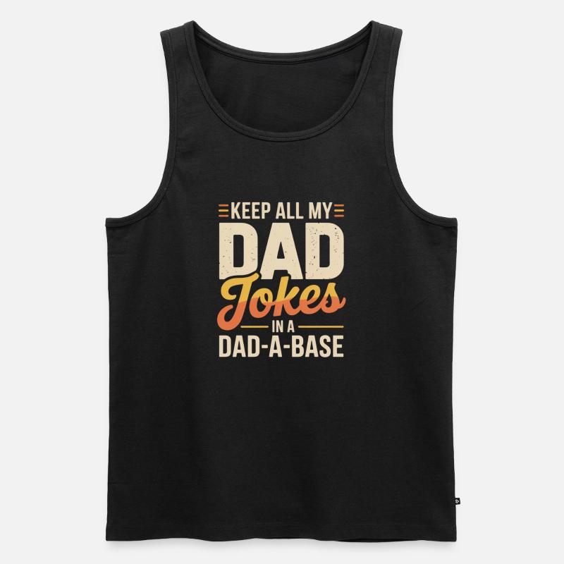 Dad Jokes in der Dad-A-Base - Männer Premium Bio Tank Top - Schwarz