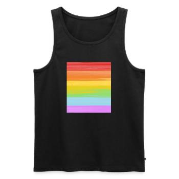 Aquarell Regenbogen – LGBTQ Pride - Männer Premium Bio Tank Top - Schwarz - Vorne - Michal (187cm)