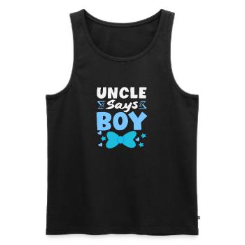 Oncle dit que la fête de révélation du sexe des jeunes - Débardeur bio Premium Homme - noir - Devant - AI Model Male 178 light (178cm)