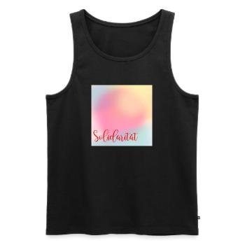 Werte Solidarität - Männer Premium Bio Tank Top - Schwarz - Vorne - Michal (187cm)