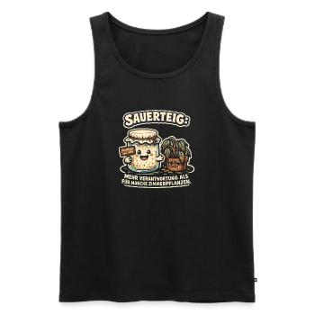 Sauerteig & Pflanzen - Lustiges Back Motiv - Männer Premium Bio Tank Top - Schwarz - Vorne - Michal (187cm)