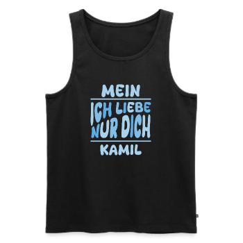 Geschenk für Kamil - Männer Premium Bio Tank Top - Schwarz - Vorne - Michal (187cm)