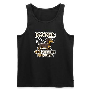 Dackel 90% Stur - Lustiges Hund Retro Design - Männer Premium Bio Tank Top - Schwarz - Vorne - AI Model Male 178 light (178cm)