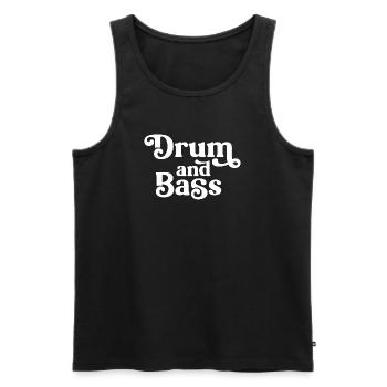 Drum and Bass Retro Glyphs - Men's Premium Organic Tank Top - black - Front - AI Model Male 178 light (178cm)