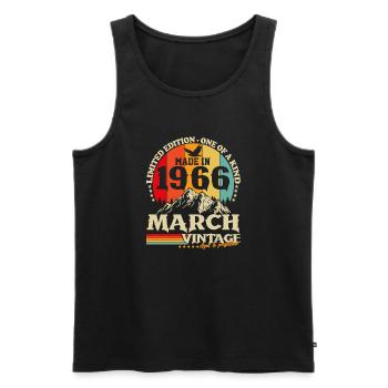 Mars 1966 Vintage Born Birthday Retro - Débardeur bio Premium Homme - noir - Devant - Michal (187cm)