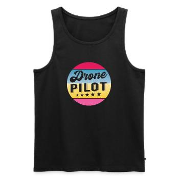 Pilote de drone Insigne de gradient de pilote Drohnenpilot - Débardeur bio Premium Homme - noir - Devant - Michal (187cm)