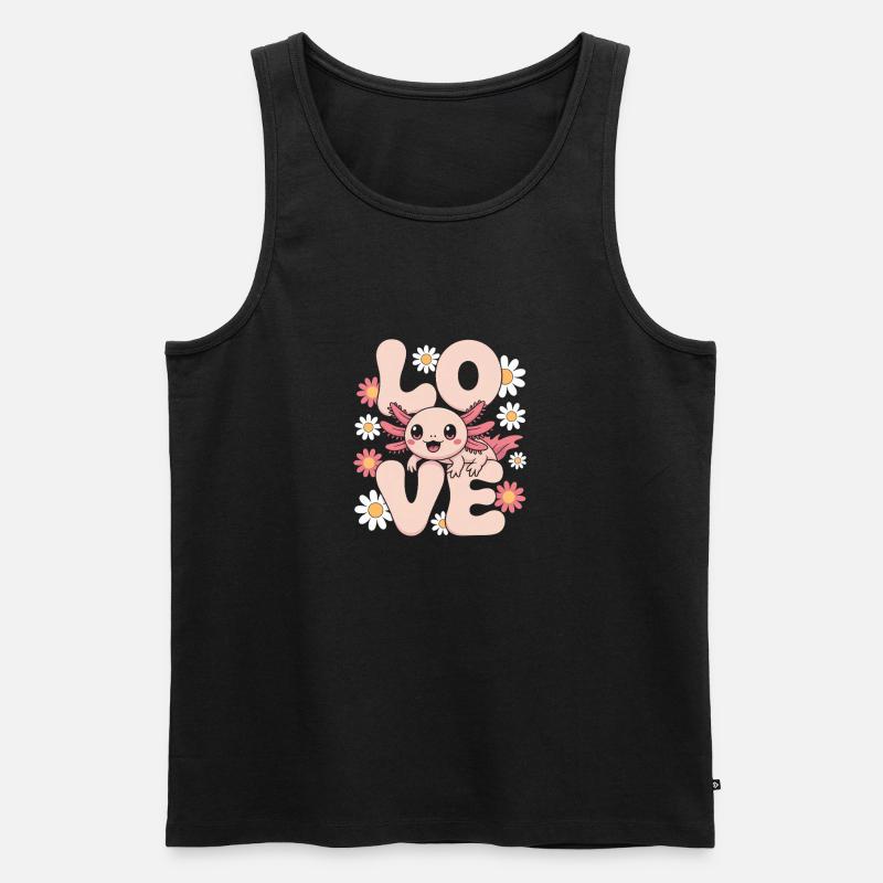 Liebe Bloom Dragon - Männer Premium Bio Tank Top - Schwarz