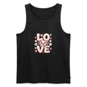 Love Bloom Cute Mascot - Men's Premium Organic Tank Top - black - Front - AI Model Male 178 light (178cm)
