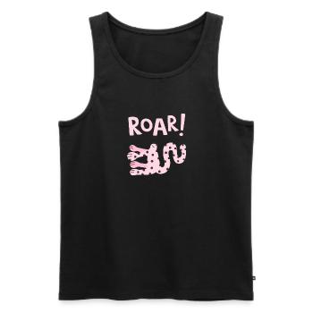 Roar Cute Animal Funny Cartoon Design - Männer Premium Bio Tank Top - Schwarz - Vorne - AI Model Male 178 light (178cm)