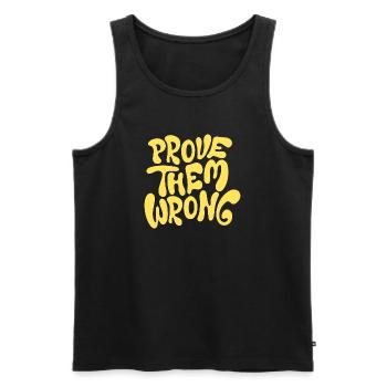 Prouvez-leur le contraire : citation motivante audacieuse - Débardeur bio Premium Homme - noir - Devant - AI Model Male 178 light (178cm)