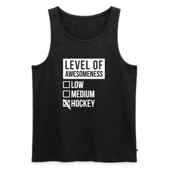 Hockey Hockey Hockey - Männer Premium Bio Tank Top - Schwarz - Vorne - Michal (187cm)