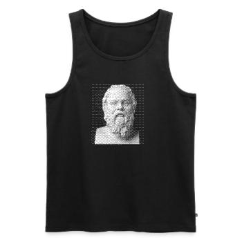 Socrates Halftone Portrait. - Men's Premium Organic Tank Top - black - Front - AI Model Male 178 light (178cm)