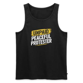 Unpaid Peaceful Protester Demo Spruch Aktivist - Männer Premium Bio Tank Top - Schwarz - Vorne - AI Model Male 178 light (178cm)
