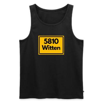 ANCIEN CODE POSTAL RETRO 5810 WITTEN - Débardeur bio Premium Homme - noir - Devant - Michal (187cm)