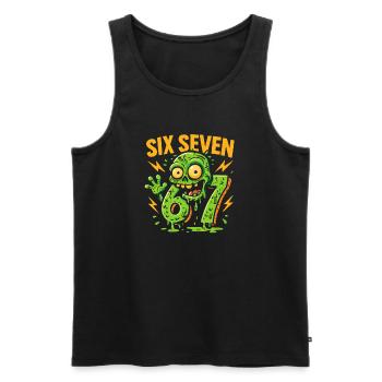 Six Seven 67 Zombie Horror Humor Italian Brainrot - Männer Premium Bio Tank Top - Schwarz - Vorne - AI Model Male 178 light (178cm)