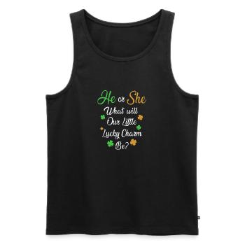 Baby Shower Gender Reveal St. Patrick Day - Men's Premium Organic Tank Top - black - Front - AI Model Male 178 light (178cm)