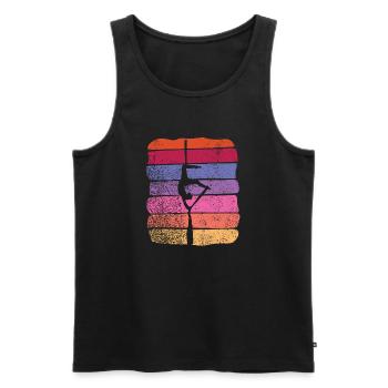 Vertikaltuch Vintage Luftakrobatik Aerial Silk - Männer Premium Bio Tank Top - Schwarz - Vorne - AI Model Male 178 light (178cm)