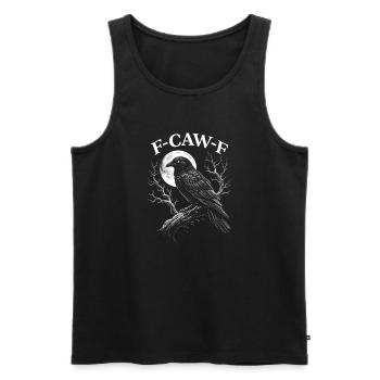 F-Caw-F Corbeau Corbeau Humour Gothique Noir Gothique Drôle - Débardeur bio Premium Homme - noir - Devant - AI Model Male 178 light (178cm)