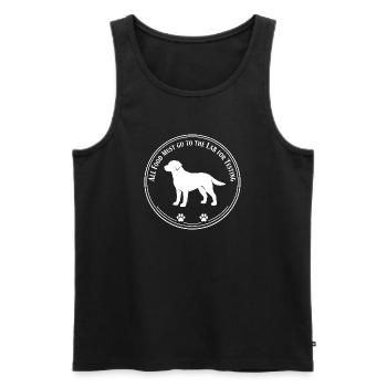 Funny Labrador Retriever Black Lab Fetch Dog Pet - Men's Premium Organic Tank Top - black - Front - AI Model Male 178 light (178cm)