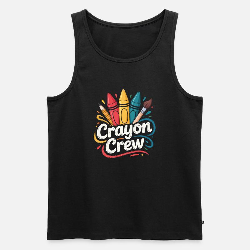 Crayon Crew Farbexplosion - Männer Premium Bio Tank Top - Schwarz
