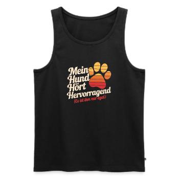  Mein Hund Hört Hervorragend Es Ist Ihm Nur Egal - Männer Premium Bio Tank Top - Schwarz - Vorne - Michal (187cm)
