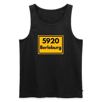 OLD POSTCODE POSTCODE RETRO 5920 BERLEBURG - Men's Premium Organic Tank Top - black - Front - AI Model Male 178 light (178cm)