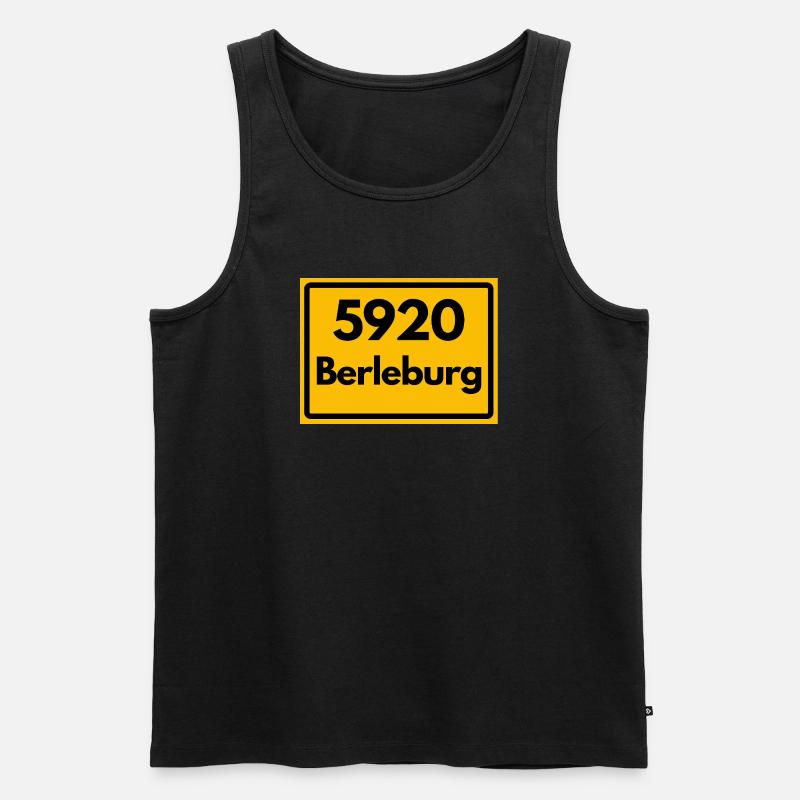 OLD POSTCODE POSTCODE RETRO 5920 BERLEBURG - Men's Premium Organic Tank Top - black