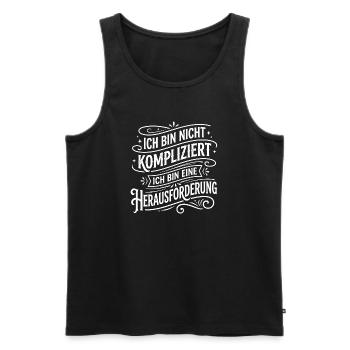 Ich bin nicht kompliziert Herausforderung - Männer Premium Bio Tank Top - Schwarz - Vorne - Michal (187cm)