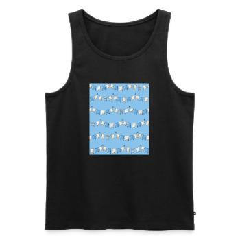 Blau Weiß Fahnen Girlande Bayern Raute Bayrisch - Männer Premium Bio Tank Top - Schwarz - Vorne - AI Model Male 178 light (178cm)