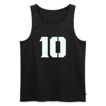 10- - Men's Premium Organic Tank Top - black - Front - Michal (187cm)