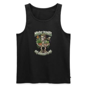 Maybe plants are crazy about me - Men's Premium Organic Tank Top - black - Front - Michal (187cm)
