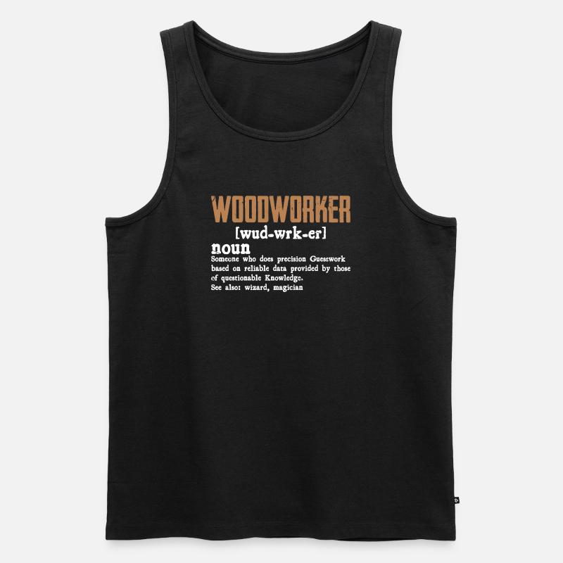 Rustikales Holzwerker Typo-Design - Männer Premium Bio Tank Top - Schwarz