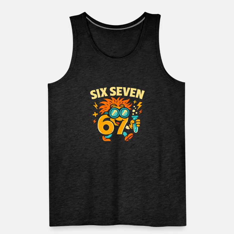 Six Seven 67 Science Humor Nerd Gift Idea Men's Premium Organic Tank Top