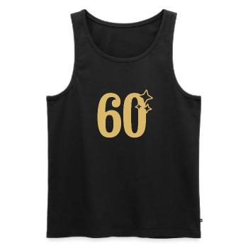 60th Birthday 60th Anniversary Gold Star - Men's Premium Organic Tank Top - black - Front - Michal (187cm)