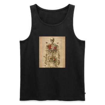 Skeleton Flower Nature Floral Gothic Fairycore - Men's Premium Organic Tank Top - black - Front - AI Model Male 178 light (178cm)