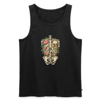 Skeleton Flower Nature Floral Gothic Fairycore - Men's Premium Organic Tank Top - black - Front - AI Model Male 178 light (178cm)