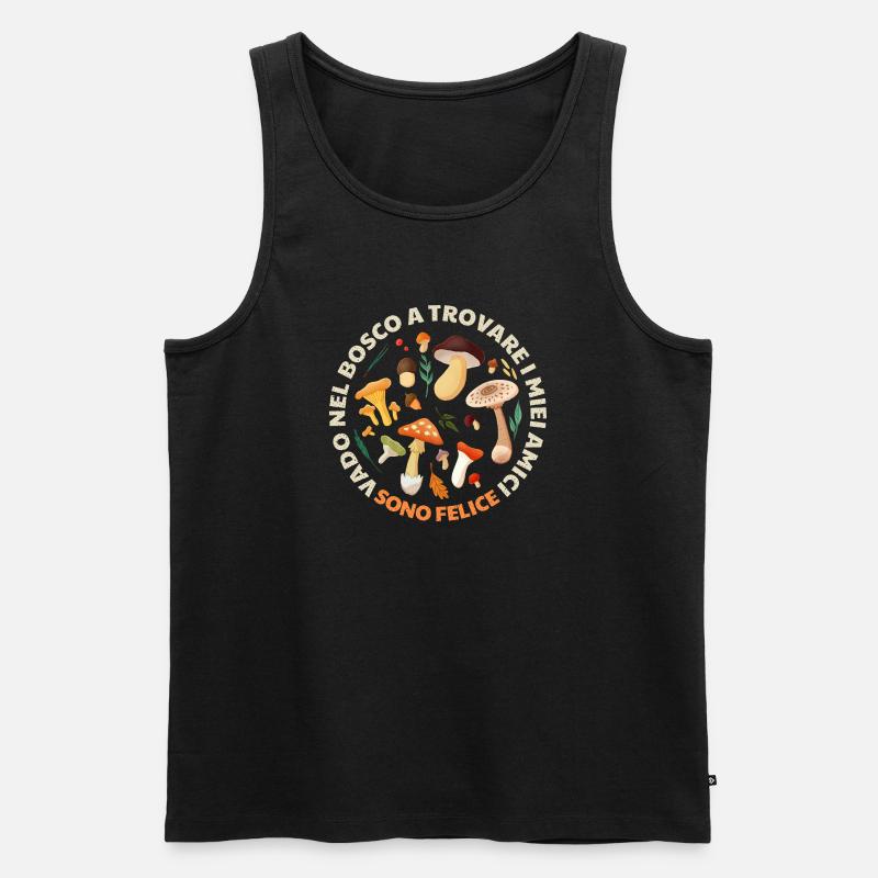 Pilze des Kreiswaldes - Männer Premium Bio Tank Top - Schwarz