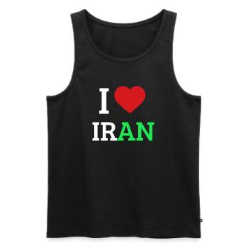 Ich liebe Iran – I Heart Iran Pride Tee - Männer Premium Bio Tank Top - Schwarz - Vorne - AI Model Male 178 light (178cm)
