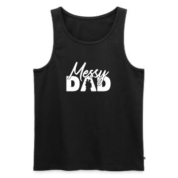 Papa désordonné : design parental drôle de père - Débardeur bio Premium Homme - noir - Devant - Michal (187cm)