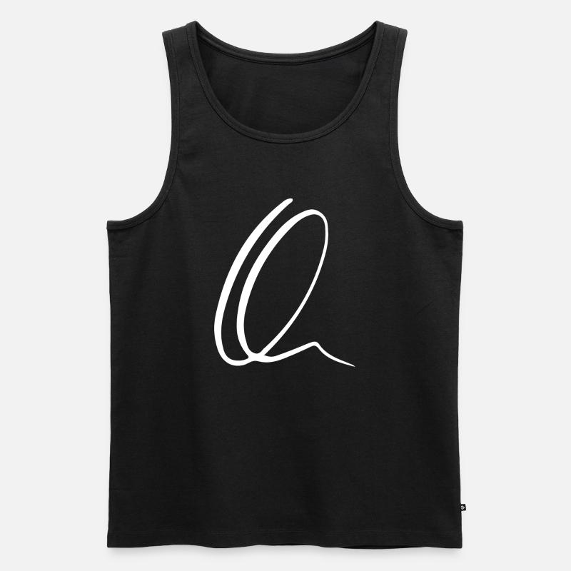 Q - Männer Premium Bio Tank Top - Schwarz