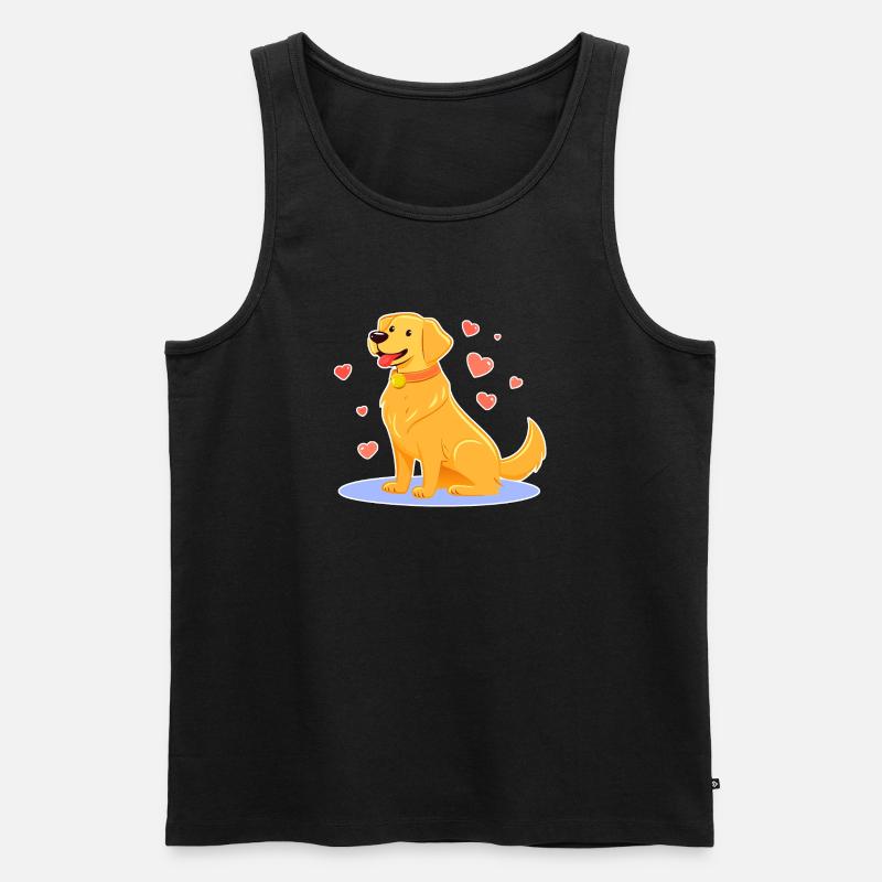 Goldiger Golden Retriever (Comic) - Männer Premium Bio Tank Top - Schwarz