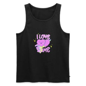 J’adore les filles slime tout-petits de la maternelle - Débardeur bio Premium Homme - noir - Devant - AI Model Male 178 light (178cm)