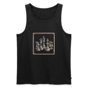 Vintage Chess Design for Chess Lovers Classic - Men's Premium Organic Tank Top - black - Front - Michal (187cm)