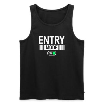 Entry Mode on Stock Market Exchange Trader - Men's Premium Organic Tank Top - black - Front - AI Model Male 178 light (178cm)